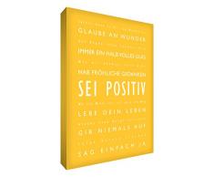 Little Helper bp1216–06 G Feel Good Art Tableau décoration murale sur toile avec citations optimistes en langue allemande Typographie moderne, 40 x 30 cm, jaune
