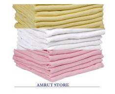 Dudu N pour 100% coton draps housse pour lit bébé, 70 cm x 70 cm, 12 pièces, Jaune/blanc/rose