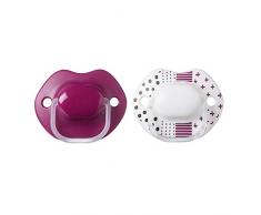 Tommee Tippee - Lot de 2 sucettes 6-18mois - Coloris rose/blanc