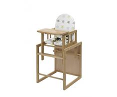 Geuther, Chaise Haute Nico, Étoiles, Naturel, Chaise haute combinable