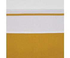 Meyco 414013 Drap housse avec passepoil 100% coton Jaune/blanc 100 x 150 cm