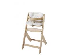 Chaise haute Domino avec coussin étoiles grises