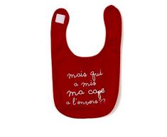 BB&co Bavoir Mais Qui à Mis Ma Cape à lEnvers Rouge