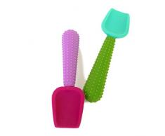 Siliskin Broutent (Bleu) et Haze (Violet) Silicone Cuillère 2pk