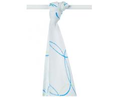 XKKO bmb09 0015 a Couche Serviettes à langer Bambou, allaiter, comme tapis ou couverture légère, couches 90 x 100 cm, BLEU