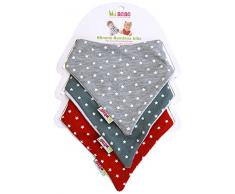 Minene Lot de 3 bavoirs en forme de bandanas Motif étoiles