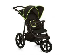 Hauck Runner Poussette 3 Roues jusquá 25 kg avec Position Couchée de 0 mois, Roues Gonflables, Pliage Compact, Grand Panier - Black Neon Yellow (Noir Jaune)
