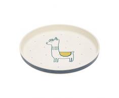 Lässig 1310014435 Les Assiette en Bambou Glama Lama coral