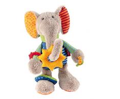 sigikid 40863, fille et garçon, peluche d’activités éléphant, multicolore