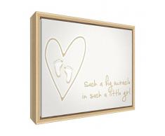 Feel Good Art Mural Cadre en acrylique avec Confrontation Boulons (60 x 40 x 0,6 cm, grand, beige/ML, un grand miracle dans une petite fille/Enfant DÈcor)