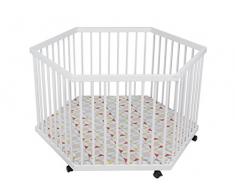 Schardt Solitaire Parc Bébé Hexagonal, Laqué, Plastique Prisma Blanc