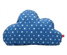 La fraise rouge 155397 Wolke Félix de coussin doux avec petites étoiles Bleu/Bleu