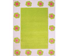 Little Helper Tapis de jeu pour enfants 3D en design de bordure de fleurs, vert (134 x 180 cm)