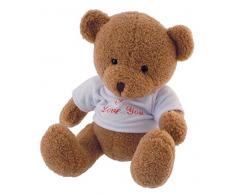 BIECO 04601557 ours en peluche Elias, brun clair, environ 29 cm, avec T-shirtJe taime, brun