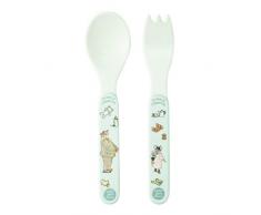 Petit Jour Paris - Set de 2 couverts gris Ernest & Célestine - Adapté aux petites mains