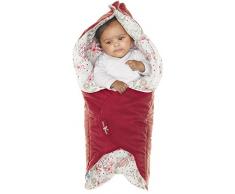 Wallaboo Babynomade Couverture enveloppante Leaf,Couverture pour Bébé, Pratique et élegante, Daim microfibre extra douce, 85 x 85 cm, Couleur: Rouge
