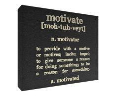 Feel Good Art Diamant poli Symboliquement/Souvenir en design moderne pour la maison ou le bureau de la collection Motivation (15 x 21 x 2 cm, grand, noir et crème)