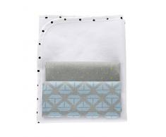 Matelas à langer 3 en 1 + 2 tapis en molleton - 100% coton - Imperméable - Perméable à lair - 49 x 60 cm - Bleu