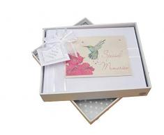 White Cotton Cards SMH1S Album photo Motif colibri