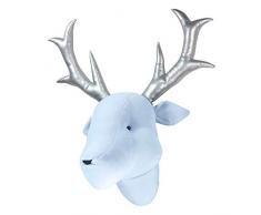 Sevira Kids - Décoration murale - trophée animal en peluche - Fait-main (Cerf Bleu)