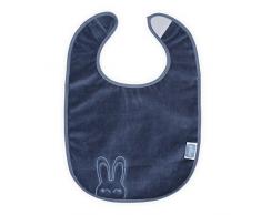 Jollein Bavoir imperméable avec manches, bavoir étanche en tissu éponge en velours Sweet Bunny Bleu, bavoir étanche en tissu éponge en velours Sweet Bunny Bleu, DE