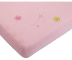 Julius Zöllner 8363149710 - Drap housse Flower tissu éponge, rose, 60/120 - 70/140