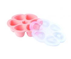 BÉABA Multiportions Boîte de Conservation en Silicone Rose 6 x 90 ml