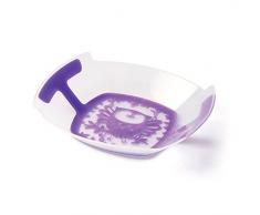 plastorex Assiette Micro-Ondable en Polypropylène Transparent Décor Chouette/Bordure Violet Opaque