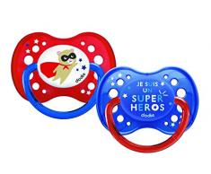 Dodie - Sucette Anatomique +18 Mois Super-héros- Lot de 2