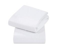 Clevamama Draps Housse Élastique pour Lit Bébé en 100% Jersey Coton 60x120 – Lot de 2 Draps-housses - Blanc