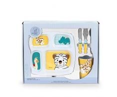Sterntaler Coffret vaisselle Zoo Cà¢lin, assiette, Tasse, cuillère, fourchette, couteau, à‚ge : à partir de 6 mois, Jaune/Vert