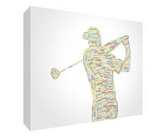 Feel Good Art GOLF1624-01IT Tableau sur toile avec impression sur toile Motif typographie moderne 40 x 60 cm multicolore