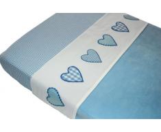 Taftan Drap de Lit Coeur patchwork bleu (100 x 80 cm) - Bleu