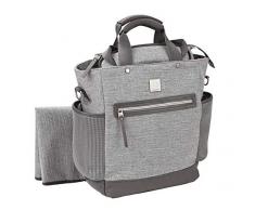 Ergobaby Sac a dos Langer, Sac de Voyage Bebe, Sac à Couches avec Matelas à Langer Lavable, The Coffee Run - Gris Sport
