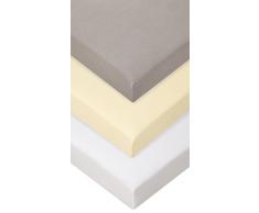 Lot de 3 draps housse Coton Bio - 60x120 - Noisette blanc écru