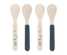 LÄSSIG Set de cuillère durable, 4 pièces/Garden Explorer Garçons, Bleu