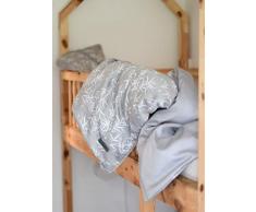 Manostiles Parure de lit pour enfant en coton bio Motif danois Gris loup