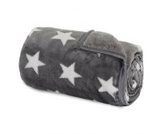 babybay Couverture Douillette Gris Foncé avec Étoiles Blanc 1 Unité