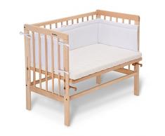 Lit d’appoint naturel Basic FabiMax avec matelas et tour de lit
