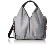 LÄSSIG Sac à Langer pour Bébé Durable, Accessoires de Rechange Compris/Sac à Col avec étiquette Verte, Mélange gris/noir