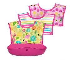 Green Sprouts Silicone Food-catcher Bavoir (3 en 1 Lot) Baies, 6–18 mois