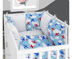 Lot de 3 housses de couette pour bébé 90 x 120 cm avec drap housse et tour de lit - 6 housses en velours pour lit bébé 60 x 120 cm