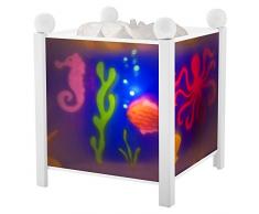 TROUSSELIER - La Mer - Veilleuse - Lanterne Magique - Idéal Cadeau Enfant - Dessin animé - Lumière rassurante - Couleur Bois Blanc - Ampoule 12V 10W inclue - Prise Elec. EU