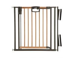 Geuther EASYLOCK WOOD PLUS 2793+, Barrière de Sécurité pour Escalier 84,5 cm, Argent