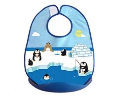 dBb Remond Bavoir avec Poche Récupératrice Pingouin