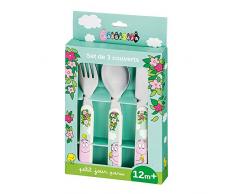 Petit Jour Paris - BA903H - Set de 3 couverts Barbapapa - Pour manger comme un grand! Multicolore