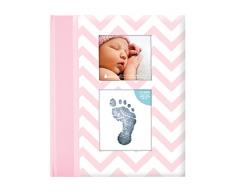 Pearhead p62211 Zigzag Baby Livre de rappel avec une propres encres aubdruck Coussin pour, pour obtenir Paillasson main ou la pression du bébé, rose