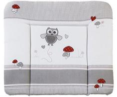 roba Matelas à langer souple ‘Adam & Owl’, 85x75cm, matelas à langer souple avec revêtement en PU, à carreaux gris.