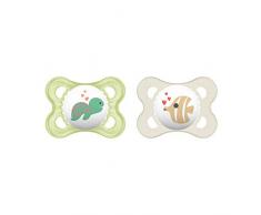 MAM 542420 Tétines en silicone sans BPA Unisexe De 0 à 6 mois Lot de 2 en couleurs assorties