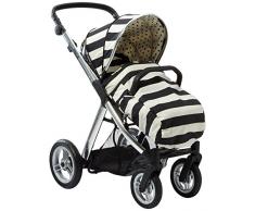 Oyster Max Poussette Argent + Pack Couleur pour Assise Noir/Blanc